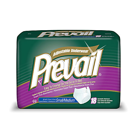 Prevail® Protective Underwear-Adjustable, Sm-Md, 28"-46", Green, Box Of 18