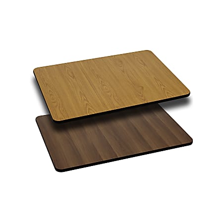 Flash Furniture Rectangular Table Top With Reversible Laminate Top, 24" x 30", Natural/Walnut