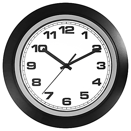 Realspace® Round Quartz Analog Wall Clock, 10", Black