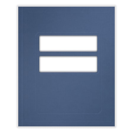 ComplyRight® Tax Presentation Folder, Double Windows, Midnight Blue, 8-3/4" x 11-1/4", Pack of 50