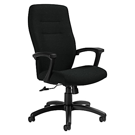 Global® Synopsis High-Back Chair, 43 1/2"H x 24 1/2"W x 26 1/2"D, Black Coal/Black
