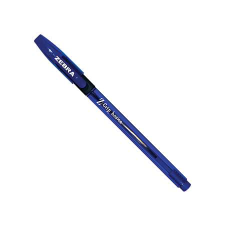 Zebra® Z-Grip™ Basics Stick Pens, Medium Point, 1.0 mm, Blue Barrel, Blue Ink, Pack Of 12