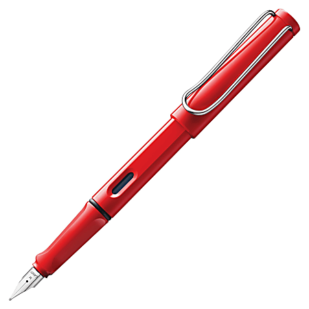 Lamy Safari Fountain Pen - Fine Pen Point Type - Refillable - Blue - Red ABS Plastic Barrel - 1 Each