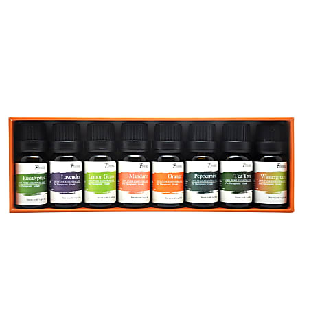Pursonic Aroma Therapy Essential Oils, Assorted Scents, 10 mL, Pack Of 8 Oils