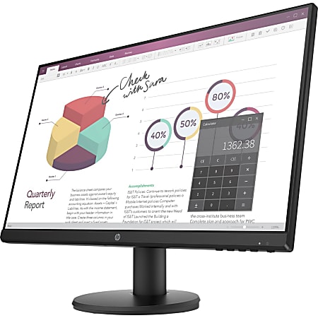 HP P24v G4 23.8" Full HD LED LCD Monitor - 16:9 - Black - 24" Class - In-plane Switching (IPS) Technology - 1920 x 1080 - 250 Nit Typical - 5 ms - 60 Hz Refresh Rate - HDMI - VGA