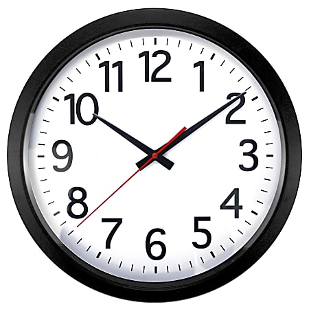 Realspace® Quartz Wall Clock, 14, Black