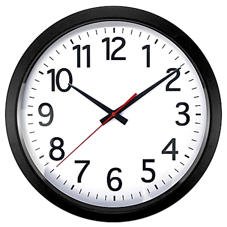 Realspace Quartz Wall Clock 14 Black ODP Business Solutions