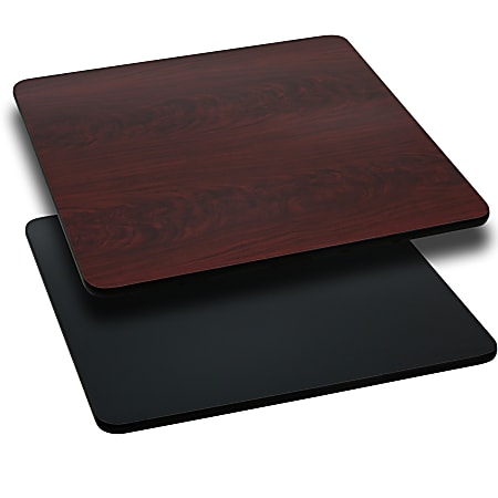Flash Furniture Reversible Laminate Square Table Top, 42" x 42", Black/Mahogany