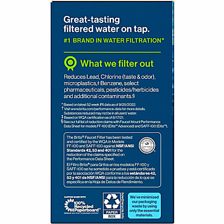 Brita On Tap Water Filtration System Replacement Filters For Faucets 100  gal Filter Life Blue White 6 Carton - Office Depot