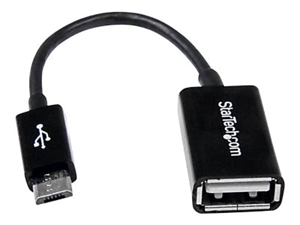StarTech.com 5in Micro USB to USB OTG Host Adapter - Micro USB Male to USB A Female On-The-GO Host Cable Adapter (UUSBOTG) - UUSBOTG