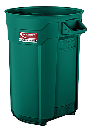Suncast Commercial® Round HDPE Utility Trash Can, 44 Gallon, Green