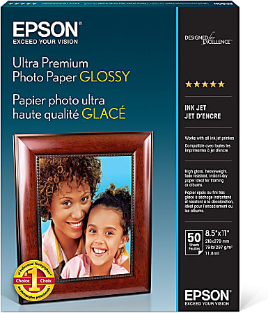 Epson® Ultra Premium Glossy Photo Paper, Letter Size
