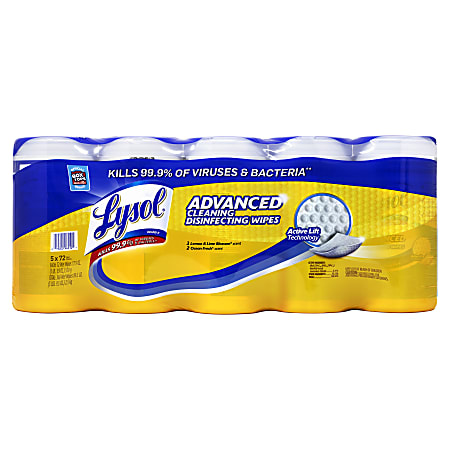 Lysol® Advanced Cleaning Disinfecting Wipes Variety Pack, 8-3/8" x 21", White, Pack Of 360 Wipes