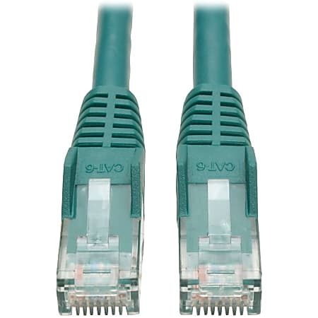 Tripp Lite Cat6 Gigabit Snagless Molded Patch Cable, 15', Green