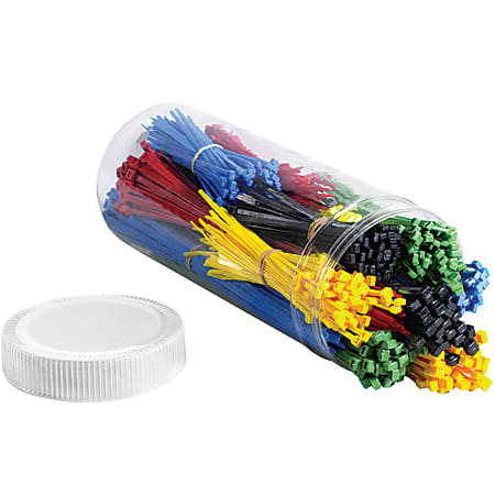 Office Depot® Brand 1,000-Piece Cable Tie Kit, Assorted Sizes, Assorted Colors