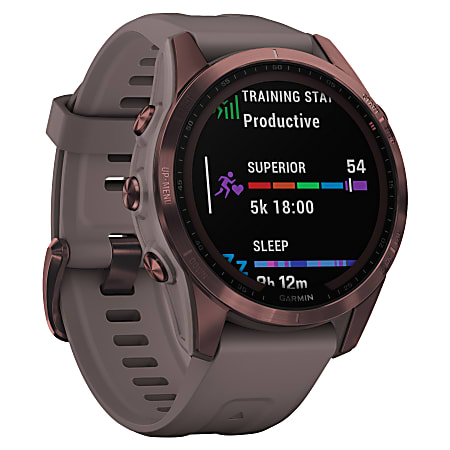 Garmin fenix 7S Sapphire Solar Multisport GPS Smartwatch, Dark Bronze