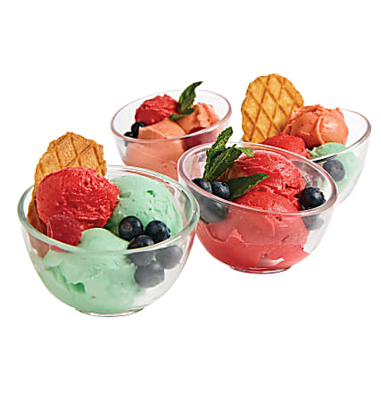 Glass Ice Cream Bowls, 3", Clear, Set Of 4 Bowls