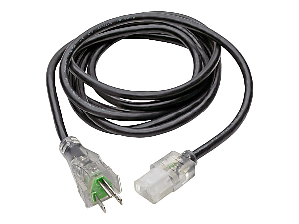 Eaton Tripp Lite Series Hospital-Grade Power Cord, NEMA 5-15P to C13 - Green Dot, 13A, 125V, 16 AWG, 10 ft. (3.05 m), Clear Plugs - Power cable - power IEC 60320 C13 to NEMA 5-15P (M) - AC 110 V - 13 A - 10 ft - molded - black