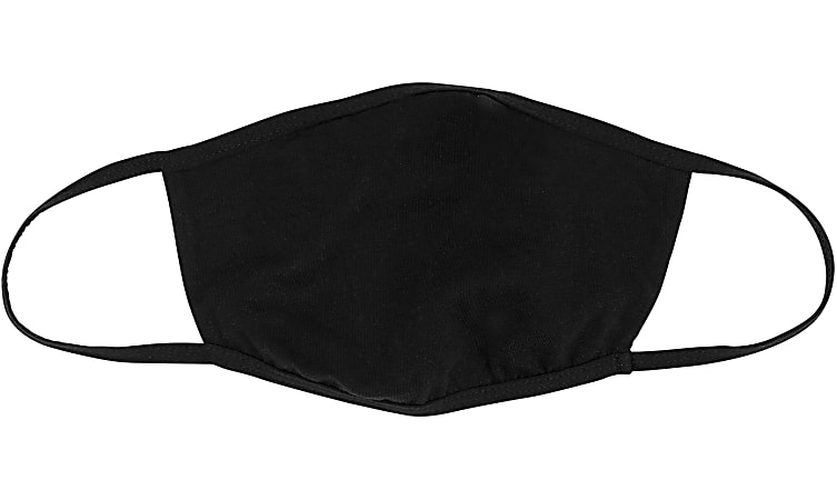 Bella + Canvas Reusable 2-Ply Cloth Face Masks, Black, M/L, Pack Of 3