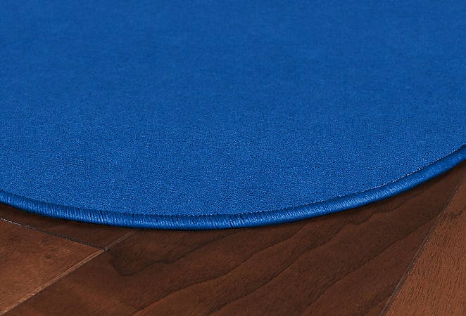Flagship Carpets Cushy Tushy Solids Carpet, Round, 6', Blue