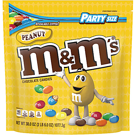M&M's Peanut Chocolate Candies, 38 Oz