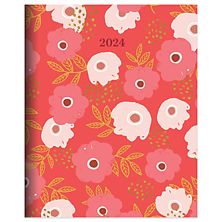 2024 TF Publishing Arts and Design Medium Monthly Planner, 8” x 6-1/2”, Poppies, January To December