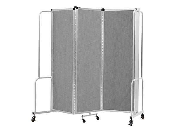 National Public Seating Room Divider, 3 Sections, 72”H x 72”W x 27”D, Gray