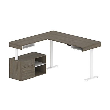 Bestar Viva 72 W L Shaped Standing Corner Desk With Credenza