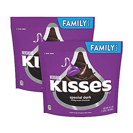 Hershey's® Kisses Dark Chocolate Candies, 16.1 Oz, Pack Of 2 Bags