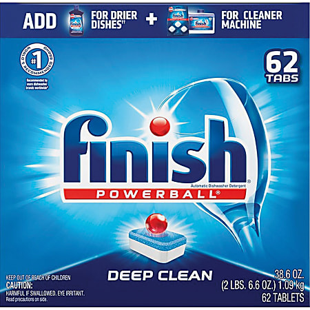Finish Powerball Dishwasher Tabs, Box Of 62 Tabs