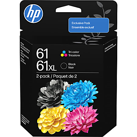 HP 61 Clr/XL Black Ink Cartridge Combo 2-Pack