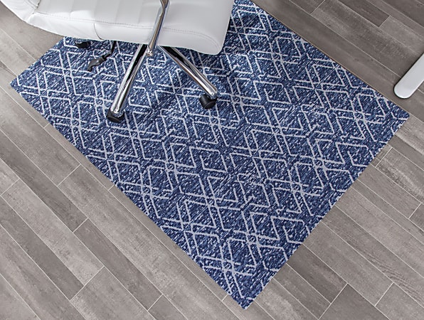 Realspace Designer Chair Mat 36 W x 48 D BlueIvory Office Depot