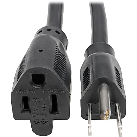 Eaton Tripp Lite Series Power Extension Cord, NEMA 5-15P to NEMA 5-15R - Heavy-Duty, 15A, 120V, 14 AWG, 25 ft. (7.62 m), Black - P024025