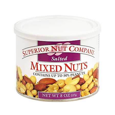 Superior Nut Nuts, Salted Mixed Nuts, 8 Oz, Box Of 12