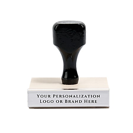 Custom Wood Handle Traditional Rubber Stamp, Rectangle, 1" x 2"