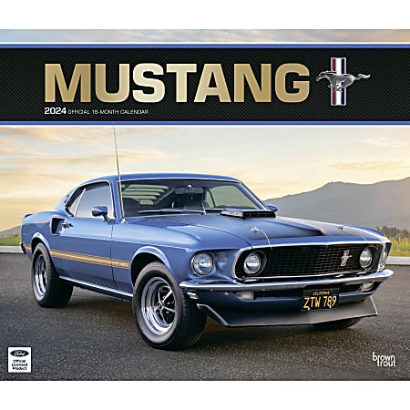 2024 BrownTrout Monthly Deluxe Wall Calendar, 14" x 12", Mustang, January to December