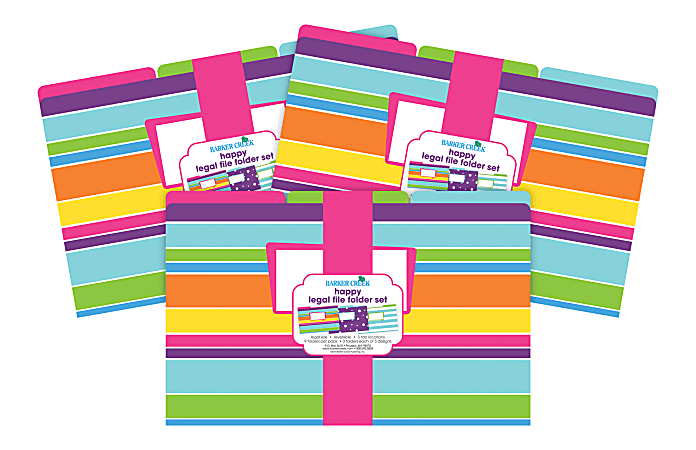 Barker Creek On Point File Folders, Legal Size, Happy, Pack Of 27