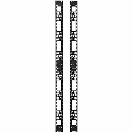 Tripp Lite by Eaton 45U Rack Enclosure Server Cabinet Vertical Cable Management Bars - Cable Strain Relief Bar - Black - 2 - 45U Rack Height