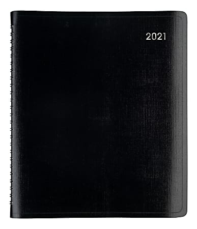 Office Depot® Brand Weekly/Monthly Appointment Book, 7" x 8-3/4", Black, January 2021 To December 2021, OD711600