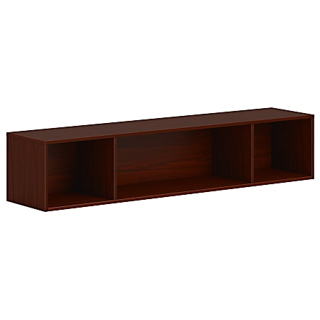 HON Mod Wall Mounted Storage | Open | 66"W | Traditional Mahogany Finish, 39.8"H x 66"W x 14"D, Traditional Mahogany