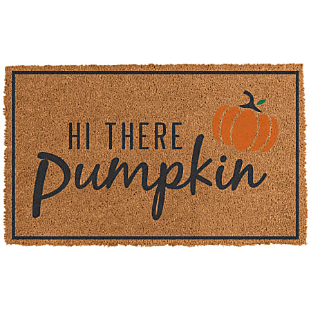 Amscan Fall Hi There Pumpkin Doormat, 17-3/4" x 29-1/2", Brown