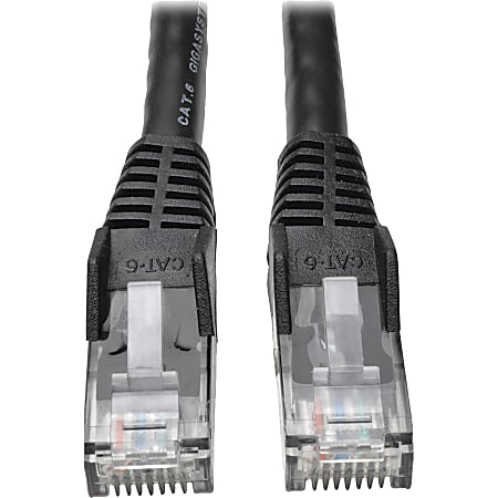 Eaton Tripp Lite Series Cat6 Gigabit Snagless Molded (UTP) Ethernet Cable (RJ45 M/M), PoE, Black, 50 ft. (15.24 m) - N201050BK