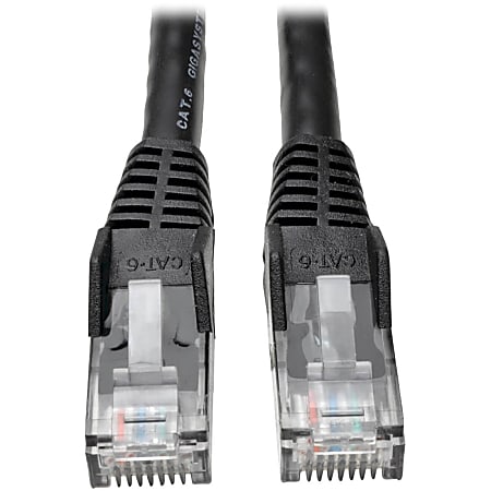 Eaton Tripp Lite Series Cat6 Gigabit Snagless Molded (UTP) Ethernet Cable (RJ45 M/M), PoE, Black, 50 ft. (15.24 m) - N201050BK