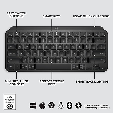 Logitech MX Keys Mini Minimalist Wireless Illuminated Keyboard