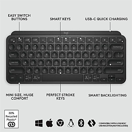 Logitech MX Keys Mini Minimalist Wireless Illuminated Keyboard
