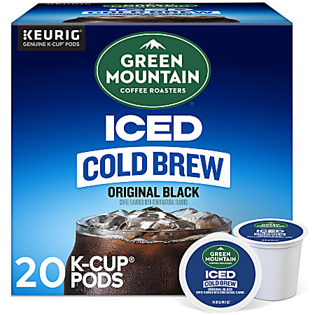 Green Mountain Coffee Iced Cold Brew Coffee Keurig K-Cup Pods, Single Serve, Original Black, Pack Of 20 Pods