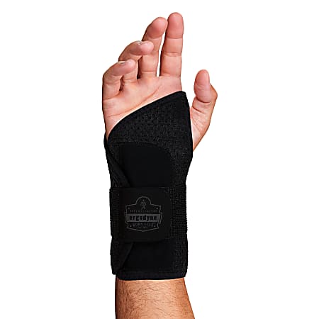 Ergodyne ProFlex 4005 Wrist Brace Support, Single Strap, S-Right, Black