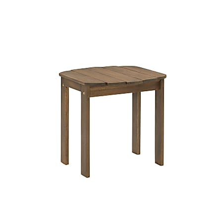 Linon Home Decor Products Troy Indoor/Outdoor Adirondack End Table, 18-1/8"H x 18-1/8"W x 18-1/2"D, Teak