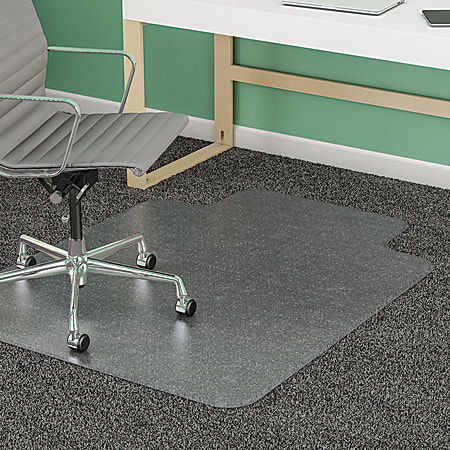 Deflecto® SuperMat Chair Mat For Medium Pile Carpet, Beveled Lip, 45"W x 53"D, Clear