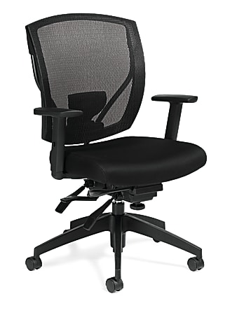 Offices To Go™ Mid-Back Chair, Infinite Seat Lock, Mesh Back, 39 1/2"H x 27"W x 26"D, Black
